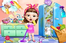 Sweet Baby Girl Cleanup Messy House