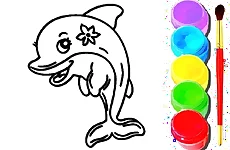 Dolphin Coloring Book