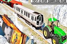 Chained Tractor Towing Train Simulator