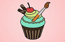 Yummy Cupcake Coloring