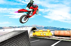 Highway Traffic Bike Stunts