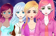 anime girls dress up and makeup game