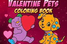 Valentine Pets Coloring Book