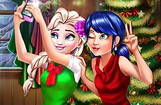 Ladybug And Elsa Xmas Selfie