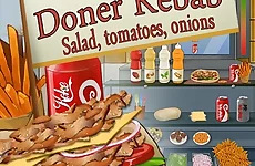 Doner Kebab : Salad Tomatoes Onions