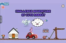 Challenge adventure of cute rabbit