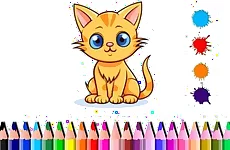 Cute Cat Coloring Book