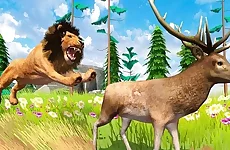 Realistic Lion Hunting Animal 2024