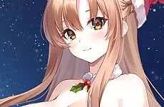 Anime Girls In Red Dress Tile Puzzle