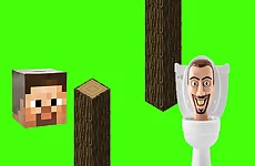 Spinning Skibidi Toilet Flappy Minecraft