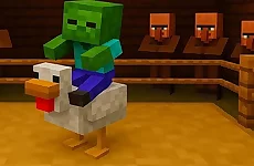 Chicken Jockey hidden lava chicken